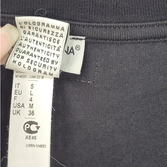 Vintage D&G Logo Knit Black V Neck Short Sleeve Top Streetwear Luxe Statement - Picture 8 of 13